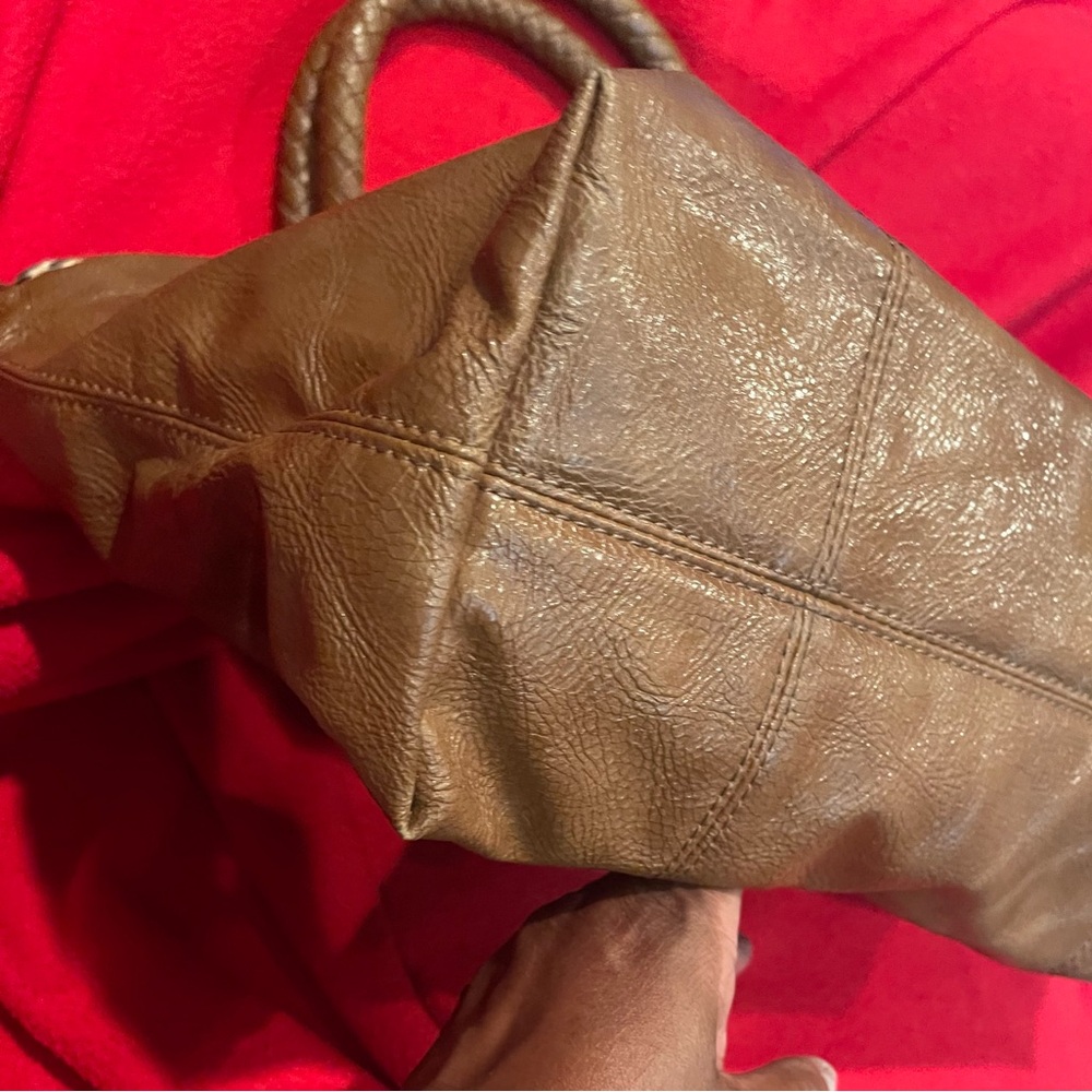 Aldo Brown Leather Tote with Leopard Print Scarf NWOT - Picture 4 of 9